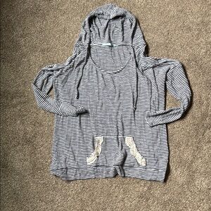 Maurices Black and White Striped Long Sleeve Top